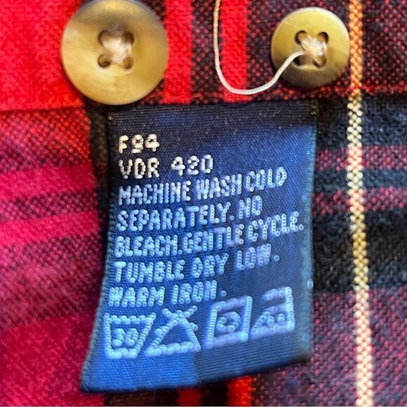 Nautica Men's Button Down Cotton Long Sleeve Shirt Red/Green/Blue Plaid Medium - Picture 9 of 10